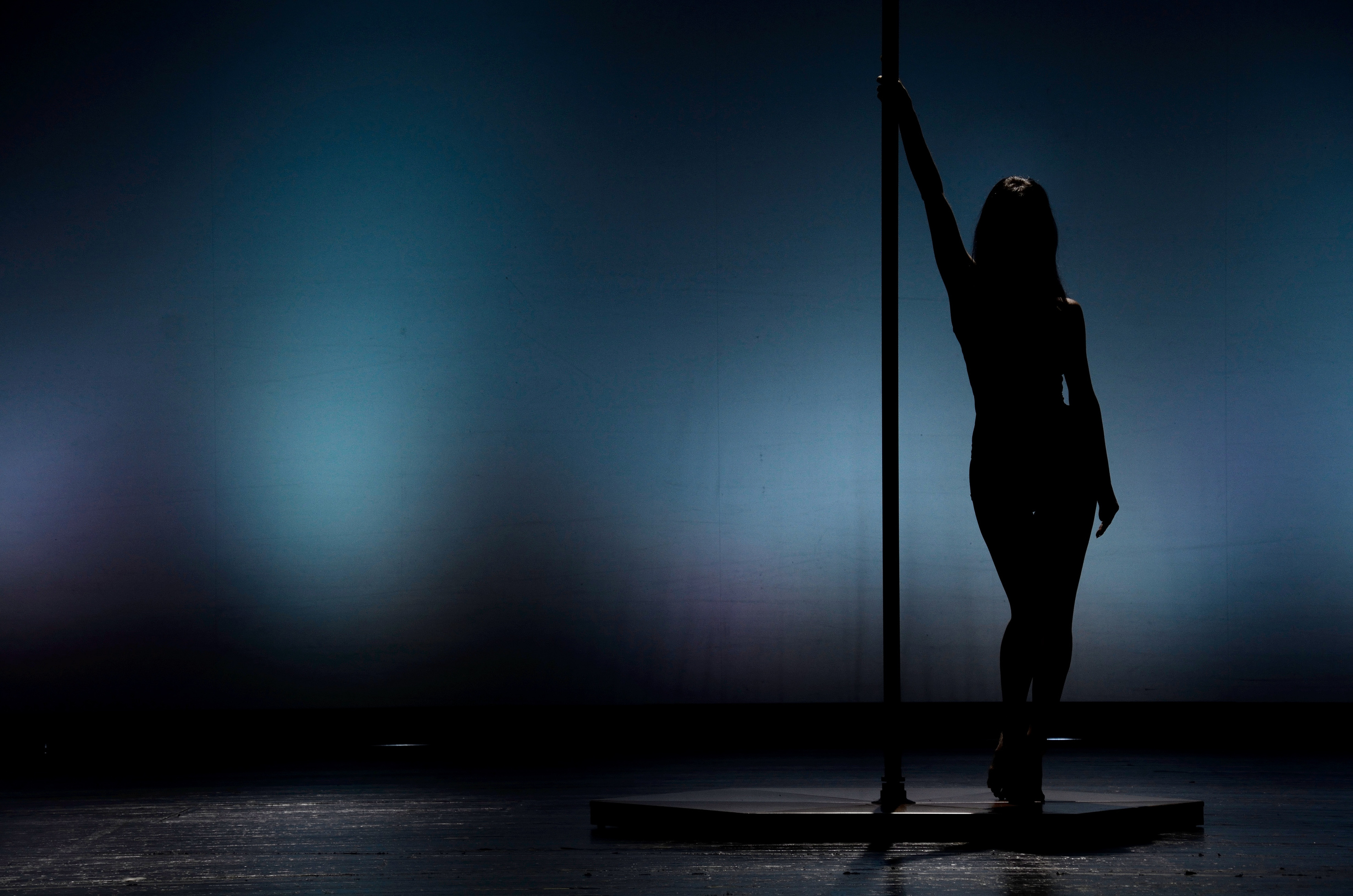 Silhouette of a Pole Dancer